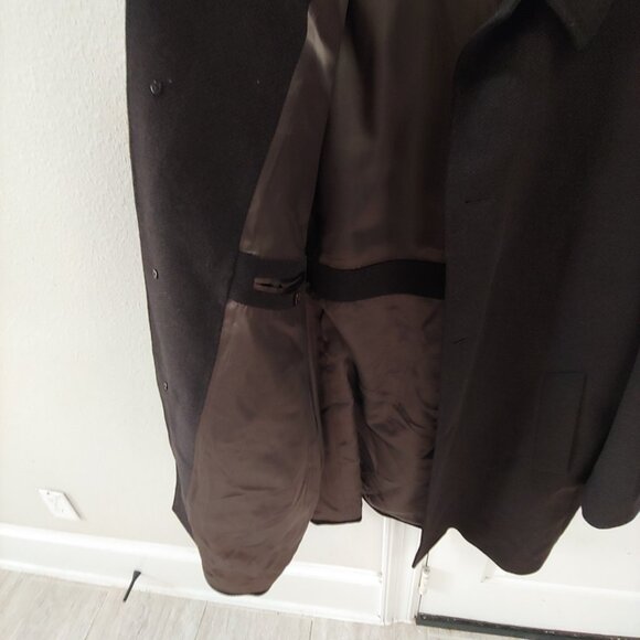 Cardinal Of Canada Wool BlenOvercoat Men 46R Black Luxury Coat Button Up - Picture 4 of 10